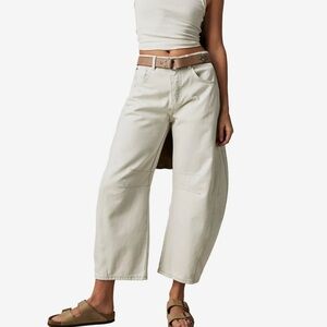We The Free Cream Ankle & Cropped Jeans